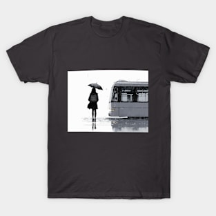 Girl Waiting The Bus T-Shirt